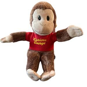 CURIOUS GEORGE Universal Studios Plush Brown Monkey Red Shirt Cartoon Gund